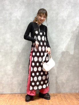 「PAGEBOY（ページボーイ）のビスチェライクレイヤードプルオーバー（ニット/セーター）」を使った、migeruさん（レディース・160cm）の春コーディネート