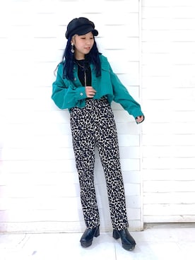 「アイテム（デニムジャケット、グリーン系）」を使った、migeruさん（レディース・160cm）の冬コーディネート