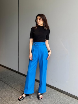「ブルーコーデ」｜「アイテム（スラックス）」を使った、UNITED TOKYO STAFFさん（レディース・158cm）の夏コーディネート