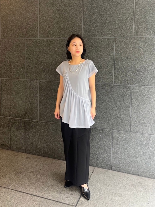 tシャツ シフォンレイヤードギャザートップス｜ウォッシャブル/オフィスカジュアル レディース UNITED TOKYO tシャツ シフォンレイヤードギャザートップス