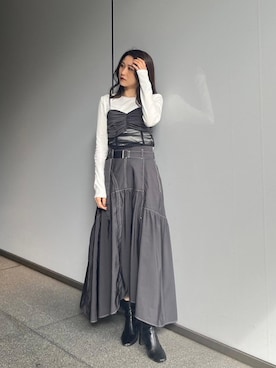 「UNITED TOKYO（ユナイテッドトウキョウ）のアイテム（Tシャツ/カットソー）」を使った、UNITED TOKYO STAFFさん（レディース・158cm）の秋コーディネート
