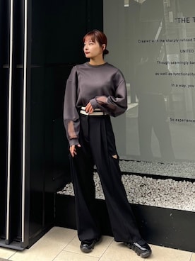 「UNITED TOKYO（ユナイテッドトウキョウ）のアイテム（Tシャツ/カットソー）」を使った、UNITED TOKYO STAFFさん（レディース・160cm）の秋コーディネート