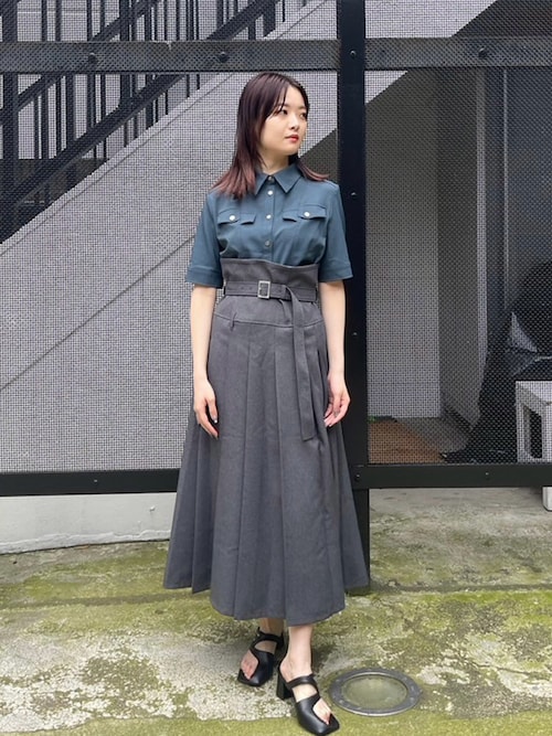 セール】スウィッチングコンビネーションドレス｜細見え