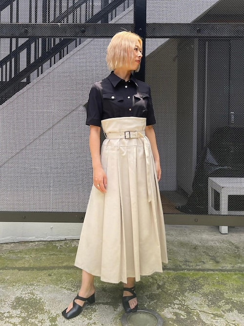 セール】スウィッチングコンビネーションドレス｜細見え