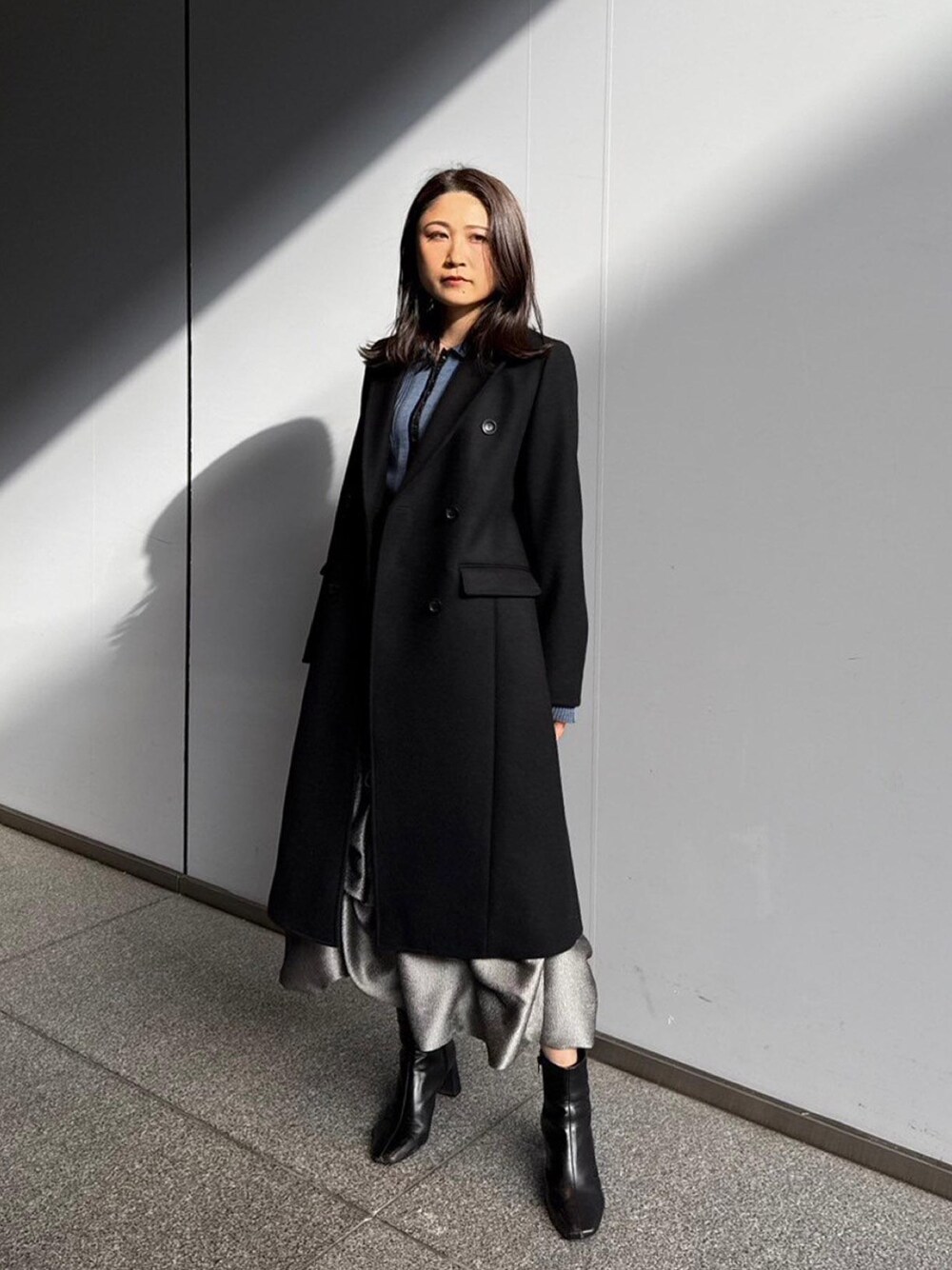 完売間近！】ネオカシミヤ混レイルボクシーコート｜保温/撥水/静電気