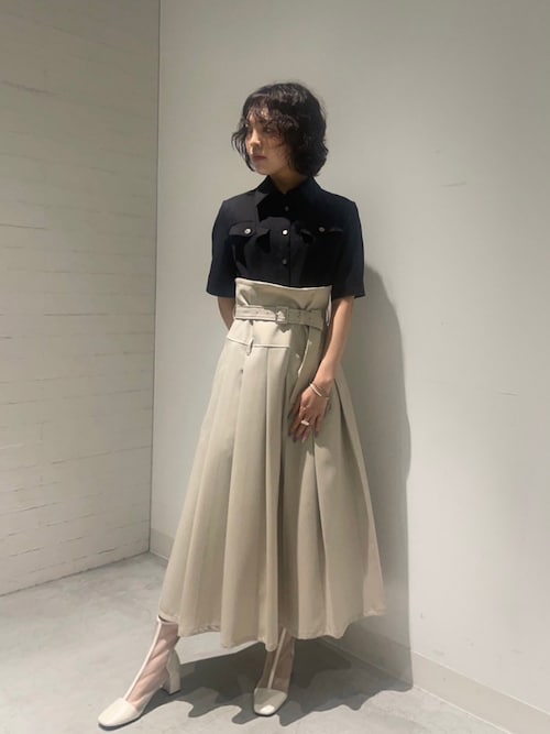 セール】スウィッチングコンビネーションドレス｜細見え