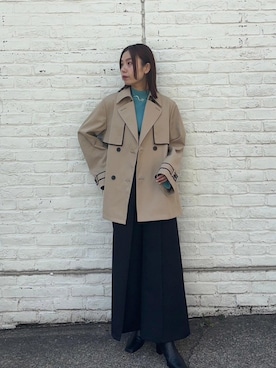 「UNITED TOKYO（ユナイテッドトウキョウ）のアイテム（トレンチコート）」を使った、UNITED TOKYO STAFFさん（レディース・160cm）の春コーディネート