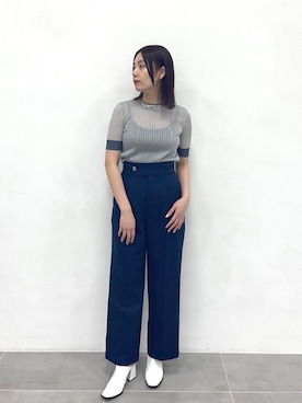 「アイテム（ニット/セーター、シルバー系）」を使った、UNITED TOKYO STAFFさん（レディース・160cm）の春コーディネート