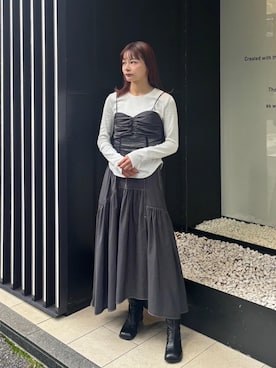 「UNITED TOKYO（ユナイテッドトウキョウ）のアイテム（Tシャツ/カットソー）」を使った、UNITED TOKYO STAFFさん（レディース・160cm）の秋コーディネート