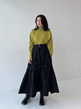 UNITED TOKYO タックティアードストリングフレアスカート タックティアードストリングフレアスカート(2 GREEN