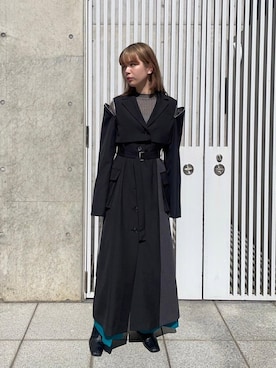 「UNITED TOKYO（ユナイテッドトウキョウ）のアイテム（トレンチコート）」を使った、UNITED TOKYO STAFFさん（レディース・164cm）の春コーディネート