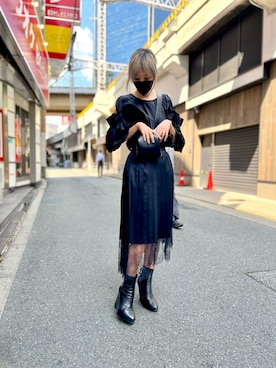「ADDICT NOIR（アディクトノアー）のアイテム」を使った、ミカさん（レディース・166cm）の夏コーディネート