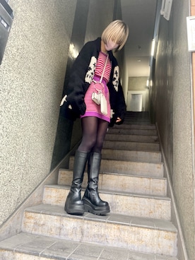 「カウチン」｜ミカさん（レディース・166cm）の冬コーディネート