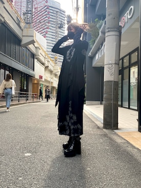 「KMRii（ケムリ）のアイテム（ワンピース/ドレス）」を使った、ミカさん（レディース・166cm）の秋コーディネート