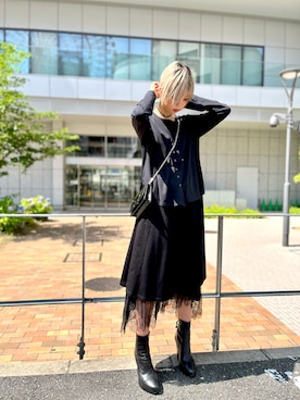 「ADDICT NOIR（アディクトノアー）のアイテム」を使った、ミカさん（レディース・166cm）の夏コーディネート
