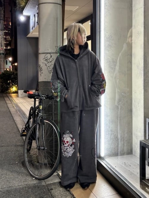 FR(13)NDS パーカー × Ed Hardy/フレンズ エド・ハーディ/コラボジップ