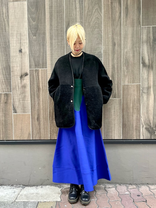 UN3D. アンスリード　ウェーブラインミックスニット　38 UN3D.（アンスリード）の「ウェーブラインミックスニットワンピース