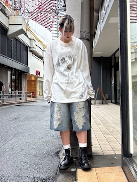 サ*ダ様 Bleached T-shirt Maison MIHARA YASU メゾン ミハラヤスヒロ Maison MIHARA YASUHIRO Embellished