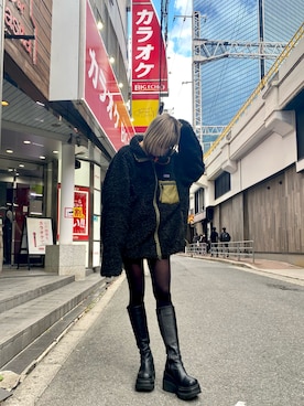「ROYAL FLASH（ロイヤルフラッシュ）のアイテム（ジャケット/アウター）」を使った、ミカさん（レディース・166cm）の冬コーディネート