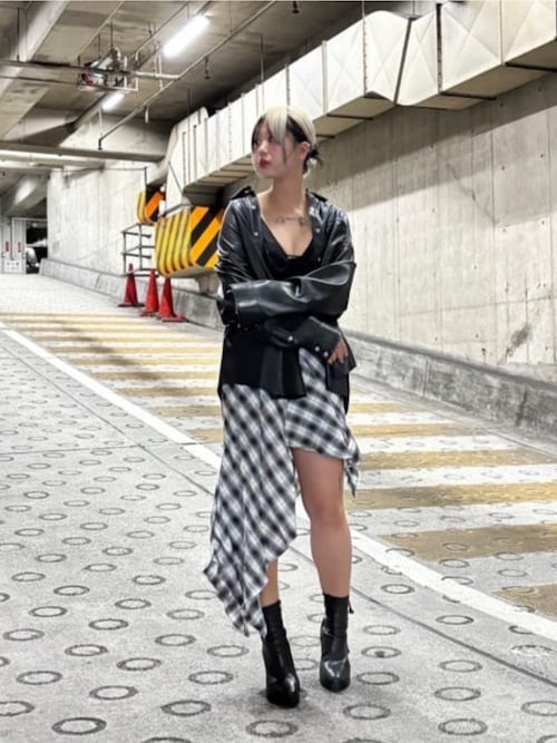 セール】MITSUKI/ミツキ/CHECK ASYMME SKIRT（スカート）｜ROYAL FLASH