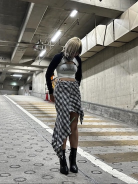 「ベアトップ」｜ミカさん（レディース・166cm）の夏コーディネート