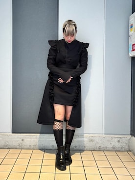 「黒コーデ」｜ミカさん（レディース・166cm）の夏コーディネート