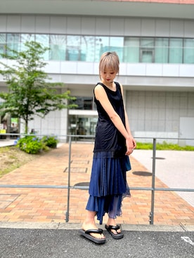 「ADDICT NOIR（アディクトノアー）のアイテム」を使った、ミカさん（レディース・166cm）の春コーディネート