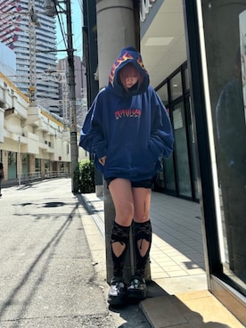 「ROYAL FLASH（ロイヤルフラッシュ）のアイテム」を使った、ミカさん（レディース・166cm）の春コーディネート