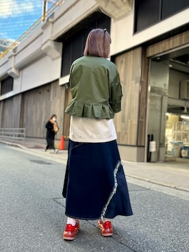 「RehersalL（リハーズオール）のアイテム（その他アウター）」を使った、ミカさん（レディース・166cm）の秋コーディネート