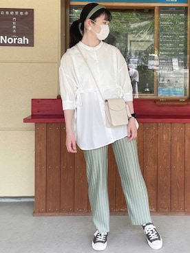 「アイテム（イヤリング）」を使った、Karen  Hiwatashi さん（レディース・164cm・10代）の夏コーディネート