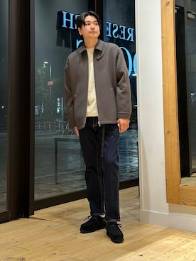 「寒い」｜「アイテム（ブルゾン）」を使った、キムラさん（メンズ・177cm）の冬コーディネート