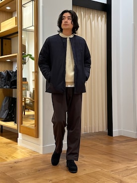 「アイテム（ダウンジャケット/コート）」を使った、キムラさん（メンズ・177cm）の秋コーディネート