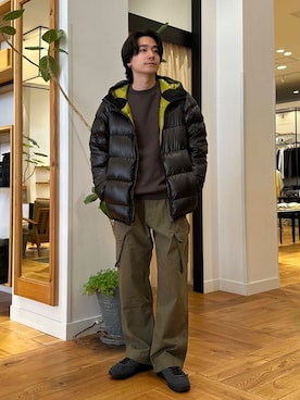 「寒い」｜「アイテム（ダウンジャケット/コート）」を使った、キムラさん（メンズ・177cm）の冬コーディネート