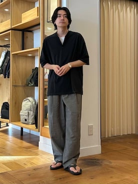 「OOFOS（ウーフォス）のアイテム」を使った、キムラさん（メンズ・177cm）の夏コーディネート