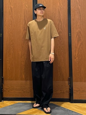「EKAL（エカル）のアイテム」を使った、キムラさん（メンズ・177cm）の夏コーディネート