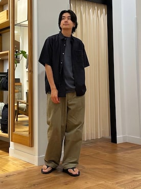 「OOFOS（ウーフォス）のアイテム」を使った、キムラさん（メンズ・177cm）の夏コーディネート