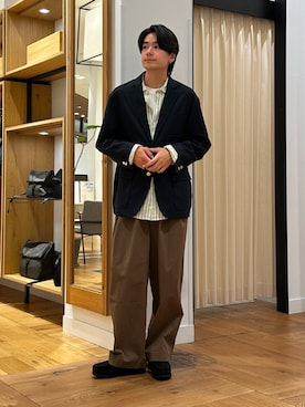 「URBAN RESEARCH DOORS（アーバンリサーチドアーズ）のFORK&SPOON　キャリーマンテーラードジャケット（テーラードジャケット、ブルー系）」を使った、キムラさん（メンズ・177cm）の春コーディネート