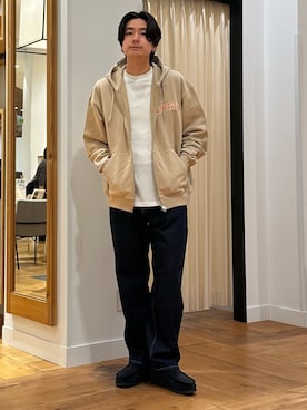 「Lee（リー）のアイテム（パンツ）」を使った、キムラさん（メンズ・177cm）の春コーディネート