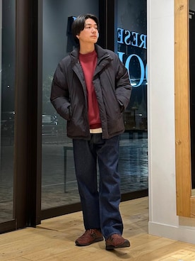 「寒い」｜「アイテム（ブルゾン）」を使った、キムラさん（メンズ・177cm）の冬コーディネート