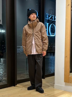 「寒い」｜「アイテム（ダウンジャケット/コート）」を使った、キムラさん（メンズ・177cm）の冬コーディネート