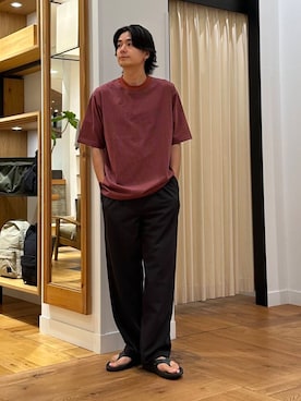 「OOFOS（ウーフォス）のアイテム」を使った、キムラさん（メンズ・177cm）の夏コーディネート