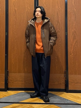 「URBAN RESEARCH DOORS（アーバンリサーチドアーズ）の『別注』NANGA×DOORS　AURORA TEX DOWN PARKA 26AW（その他アウター、ブラウン系）」を使った、キムラさん（メンズ・177cm）の秋コーディネート