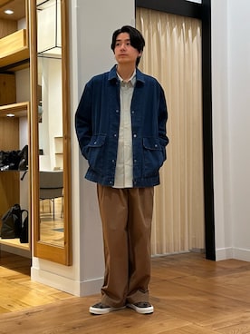 「EKAL（エカル）のアイテム」を使った、キムラさん（メンズ・177cm）の冬コーディネート