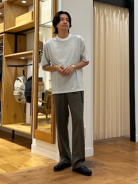 「URBAN RESEARCH DOORS（アーバンリサーチドアーズ）のLIFE STYLE TAILOR　マルチスペックコインローファー（ドレスシューズ）」を使った、キムラさん（メンズ・177cm）の夏コーディネート