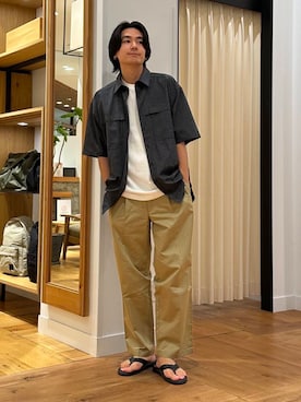 「柄物」｜キムラさん（メンズ・177cm）の夏コーディネート