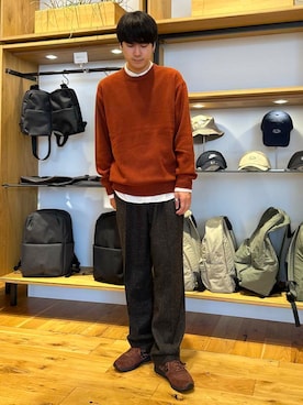 「URBAN RESEARCH DOORS（アーバンリサーチドアーズ）のウールブレンドネップワンタックパンツ（その他パンツ）」を使った、キムラさん（メンズ・177cm）の秋コーディネート