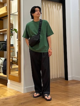 「OOFOS（ウーフォス）のアイテム」を使った、キムラさん（メンズ・177cm）の夏コーディネート