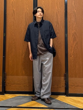 「EKAL（エカル）のアイテム」を使った、キムラさん（メンズ・177cm）の夏コーディネート