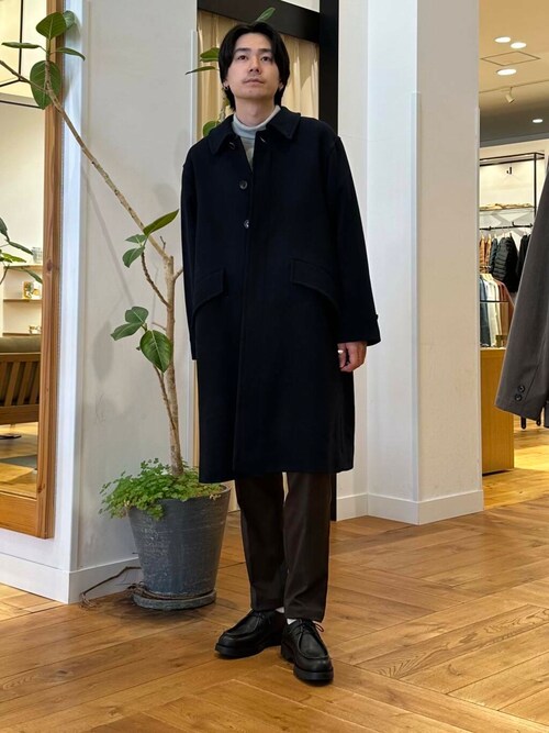 新品タグ付き♡DOORS FORK&SPOONバルカラーミドルコート✽navy FORK&SPOON（フォークアンドスプーン）の「FORK&SPOON バル