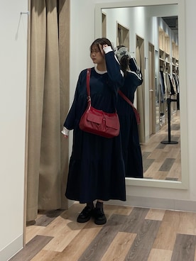 「ティアードワンピース」｜みおさん（レディース・155cm）の秋コーディネート